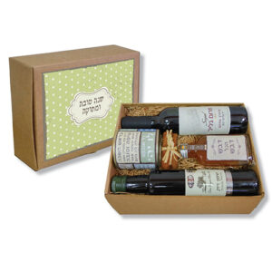 מארז עם שמן זית, יין, פחית ודבש