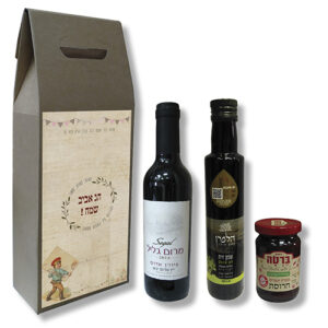 מתנה לפסח - מארז יין שמן וחרוסת