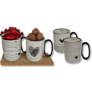 ספלי לבבות פרלינים ואגוזים