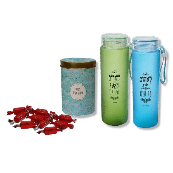 פחית פרלינים ובקבוק שתייה – מתנה ליום האישה