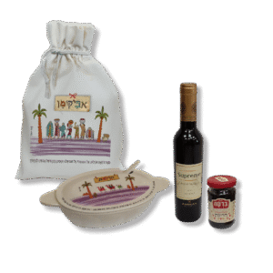 שקית אפיקומן עם יין – מתנות לפסח