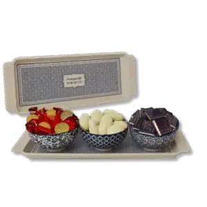 מגש חג בעיצוב טבעי – מתנה לחנוכה יוקרתית