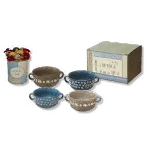 קערת קרמיקה ופחית – מתנה לחנוכה