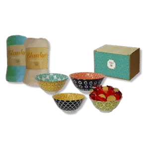 קערת קרמיקה ושמיכת פליז – מתנה לחנוכה