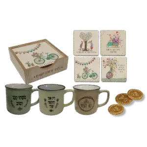 סטנד תחתיות וספל – מתנות לחנוכה