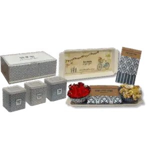 מארז תה עם קעריות ומגבות