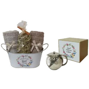 מתנות חמימה – מארז תה עם קנקן וחליטה