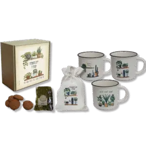 מארז תה עם עוגיות וספלים