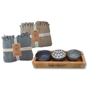 שמיכה עם קעריות במגש ממוחזר – מתנה לעובד