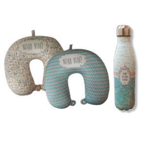 סט כרית צוואר ובקבוק שומר חום – מתנה לנשים