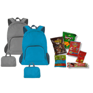 תיק גב מתקפל עם ממתקים - מתנה לחג