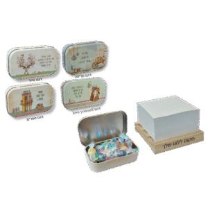 קופסת פח סוכריות ומעמד ממו– שי לפסח ללקוחות