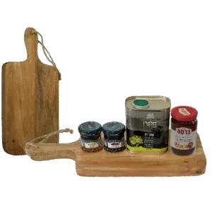 מתנה לעובד לראש השנה - קרש עם ממרחים ושמן זית